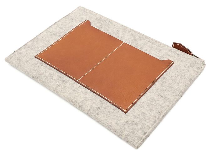 Hermès Borsa a Pochette Hermes Toudou 29 Marrone Grigio - vista 3