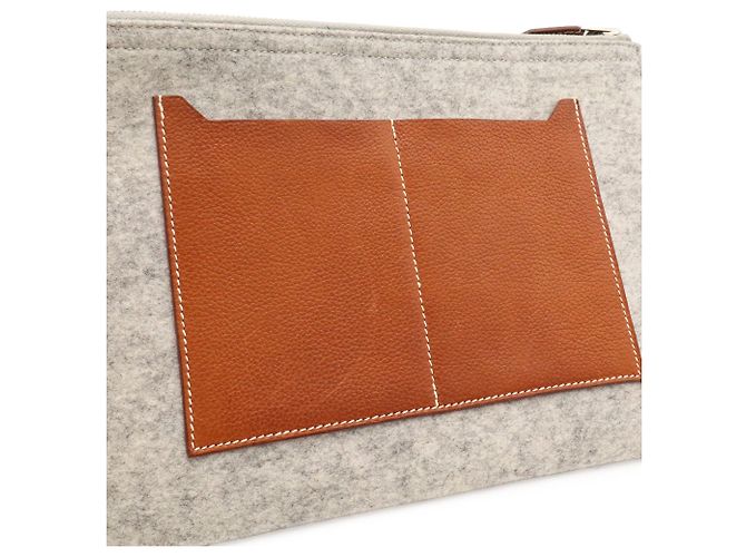 Hermès Borsa a Pochette Hermes Toudou 29 Marrone Grigio - vista 8
