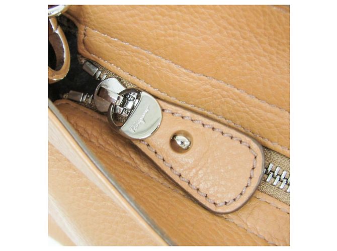 Borsa a tracolla Salvatore Ferragamo Gancini Medium Sophia Marrone chiaro - vista 17
