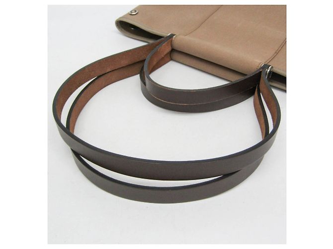 Hermès Hermes Cabag PM Handbag Grey Dark brown - view 13