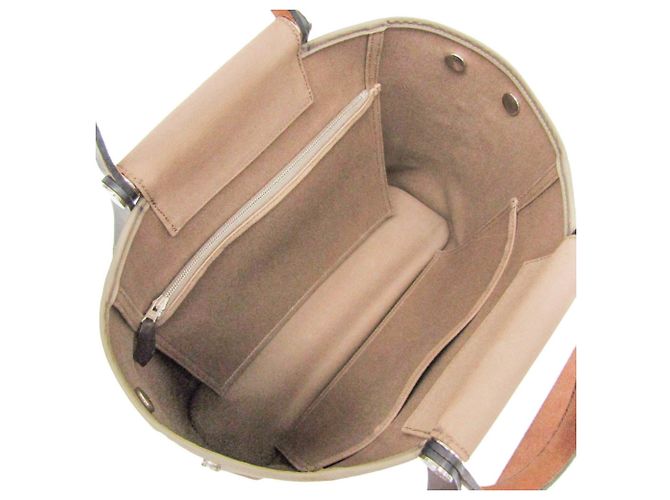 Hermès Hermes Cabag PM Handbag Grey Dark brown - view 3