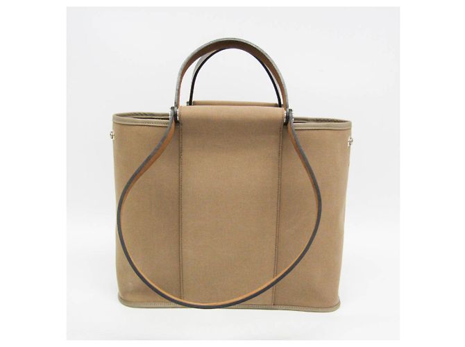 Hermès Hermes Cabag PM Handbag Grey Dark brown - view 8
