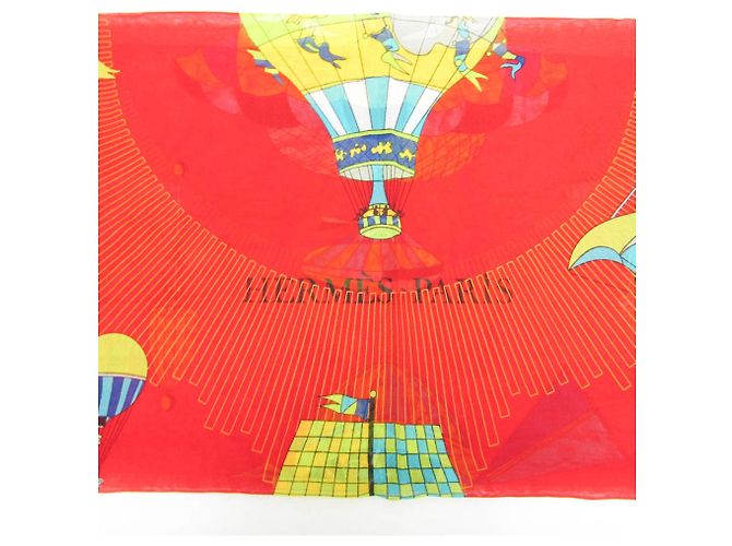 Hermès Pareo in cotone Hermes PAZ UNIVERSAL Stola da donna Rosso Multicolore - vista 6