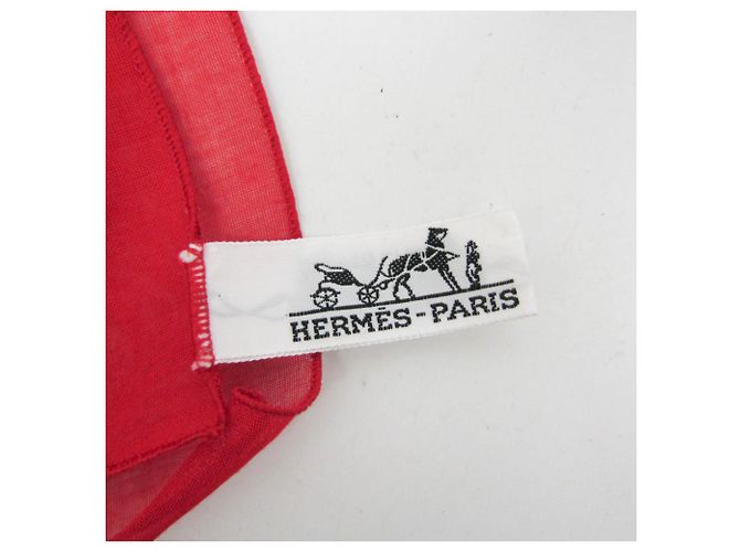 Hermès Pareo in cotone Hermes PAZ UNIVERSAL Stola da donna Rosso Multicolore - vista 9