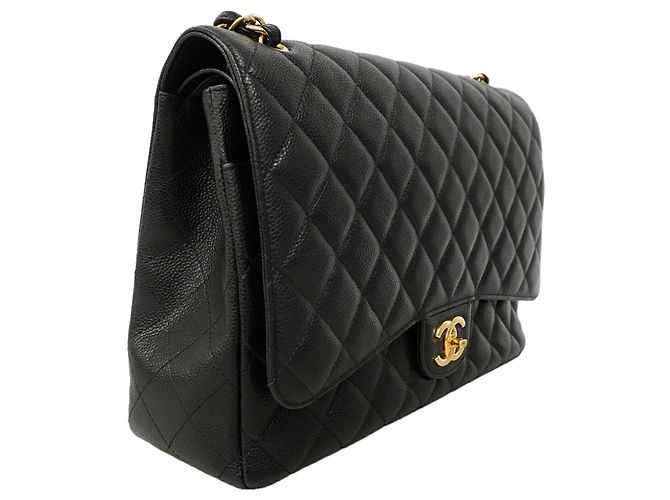 Borsa a tracolla Chanel Large Black Matelassé Nero - vista 2