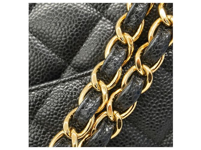 Borsa a tracolla Chanel Large Black Matelassé Nero - vista 8