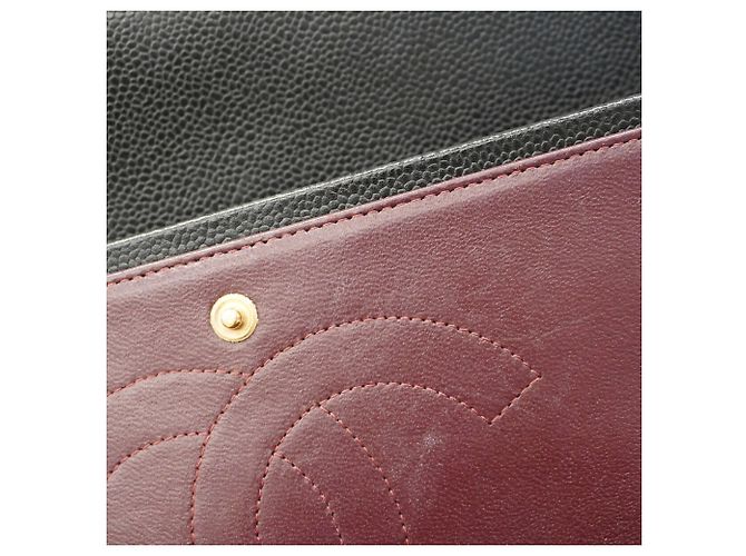Borsa a tracolla Chanel Large Black Matelassé Nero - vista 9