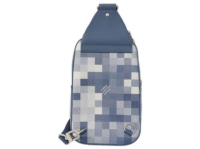 Borsa a tracolla Louis Vuitton Damouflage Avenue PM Blu - vista 7