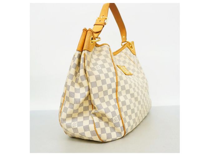 Borsa a tracolla Louis Vuitton Damier Azur Galliera GM Bianco - vista 2
