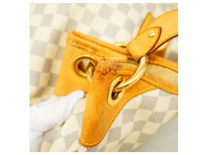 Borsa a tracolla Louis Vuitton Damier Azur Galliera GM Bianco - vista 6