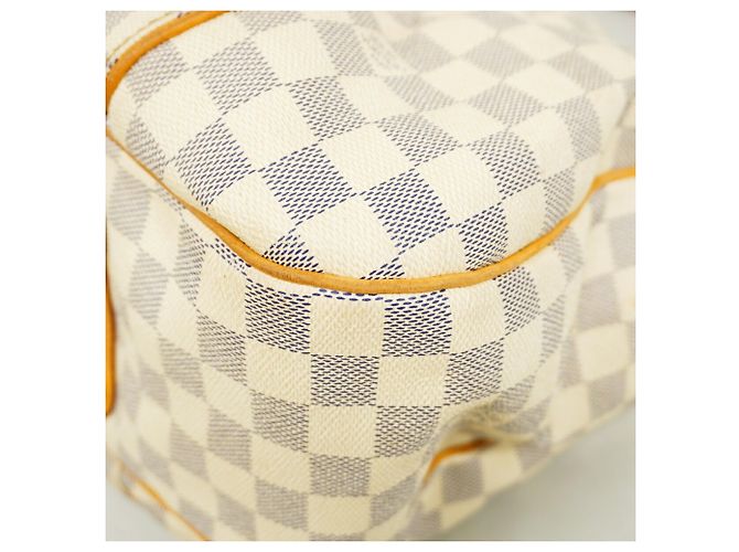 Borsa a tracolla Louis Vuitton Damier Azur Galliera GM Bianco - vista 7