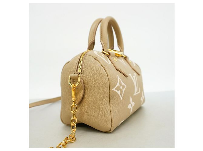 Borsa Louis Vuitton Monogram Empreinte Bicolor Speedy Bandoulière 20 Grigio Crudo - vista 2