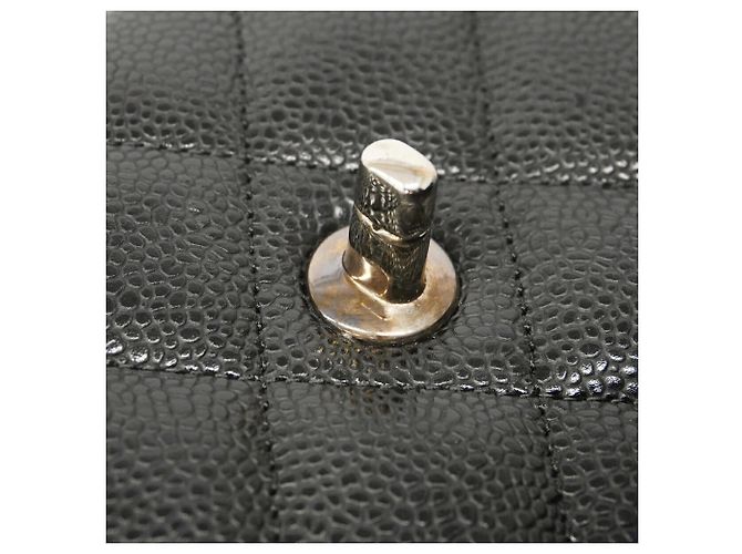 Borsa a tracolla Chanel in pelle di vitello martellata nera Nero - vista 6