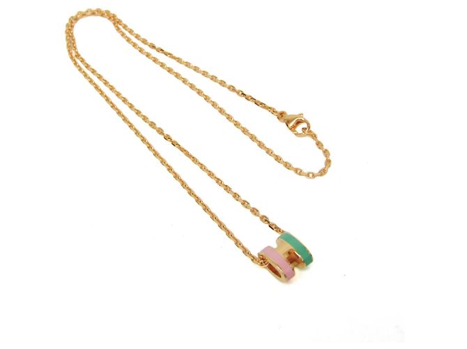 Hermès Collana con pendente Hermes Pop H Mini Rosa Verde - vista 3