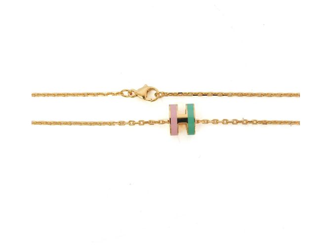 Hermès Collana con pendente Hermes Pop H Mini Rosa Verde - vista 5