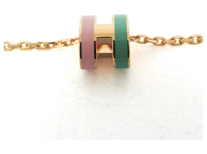 Hermès Collana con pendente Hermes Pop H Mini Rosa Verde - vista 8
