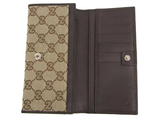 Cartera larga Gucci Interlocking Beige Marrón oscuro - vista 3