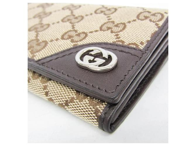 Cartera larga Gucci Interlocking Beige Marrón oscuro - vista 6