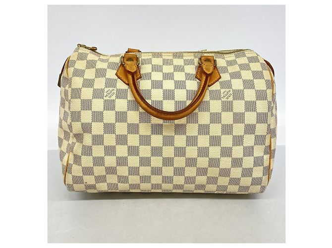 Borsa Louis Vuitton Damier Azur Speedy 30 Bianco - vista 13