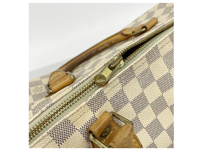 Borsa Louis Vuitton Damier Azur Speedy 30 Bianco - vista 6