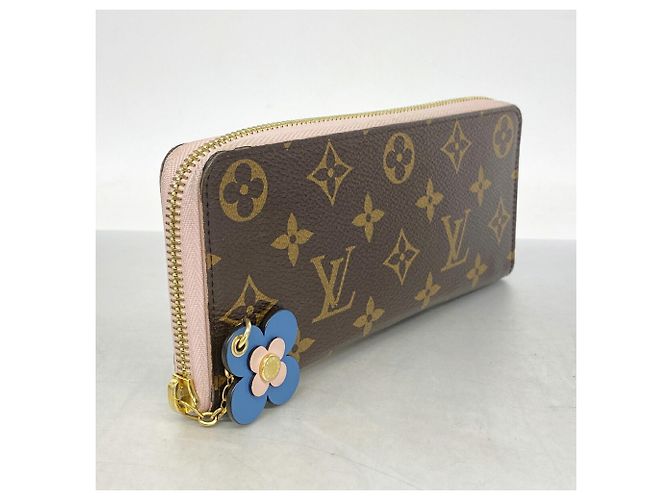 Louis Vuitton Monogram Portefeuille Clemence Long Wallet Rosa Blu - vista 2