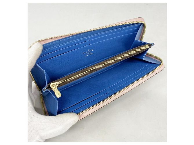 Louis Vuitton Monogram Portefeuille Clemence Long Wallet Rosa Blu - vista 3