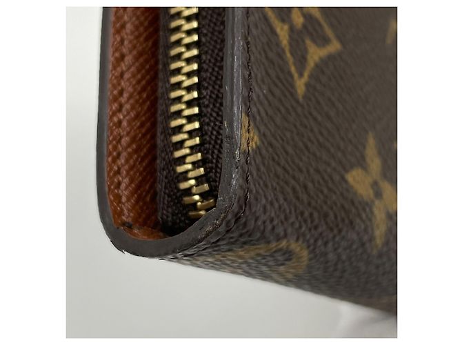 Louis Vuitton Porte Monnaie Zip Long Wallet Marrone Monogramma - vista 3