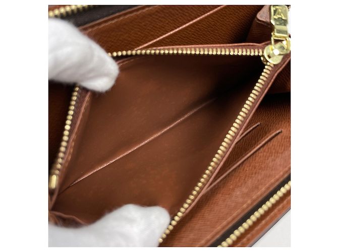 Louis Vuitton Porte Monnaie Zip Long Wallet Marrone Monogramma - vista 7