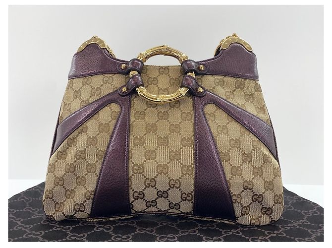 Borsa a tracolla Gucci Bamboo in viola Porpora - vista 10