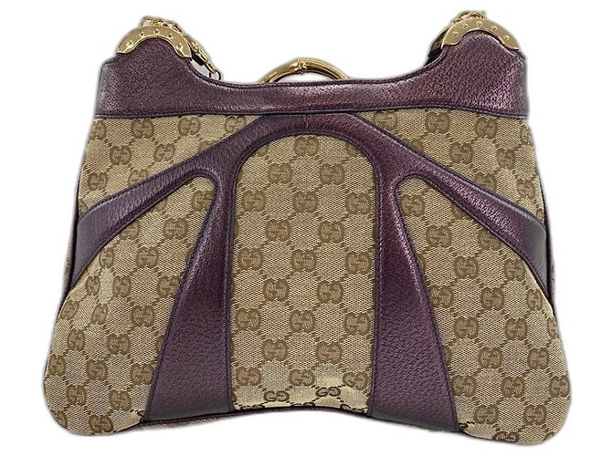 Borsa a tracolla Gucci Bamboo in viola Porpora - vista 2