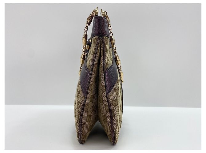Borsa a tracolla Gucci Bamboo in viola Porpora - vista 3
