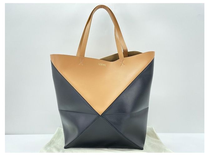 Borsa Tote Loewe Puzzle Fold, Brown Marrone - vista 10
