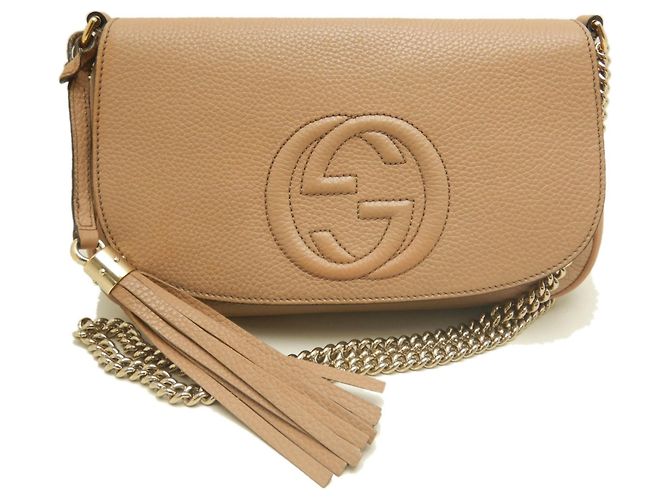 Borsa a tracolla Gucci Soho Interlocking Beige - vista 2