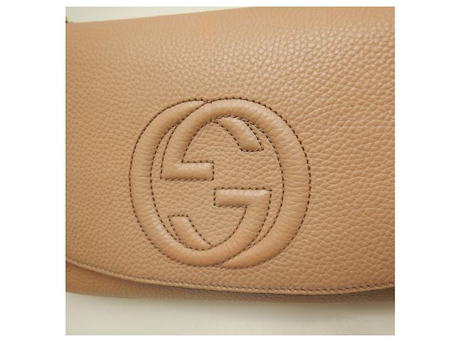 Borsa a tracolla Gucci Soho Interlocking Beige - vista 7