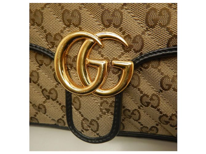 Borsa a tracolla mini matelassé Gucci GG Marmont Beige - vista 13