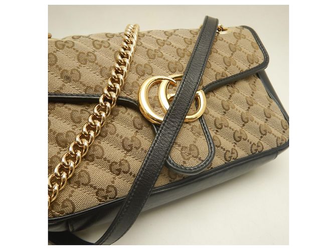 Borsa a tracolla mini matelassé Gucci GG Marmont Beige - vista 8