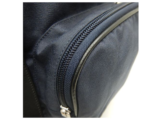Zaino Yves Saint Laurent in tela e pelle blu navy - vista 12