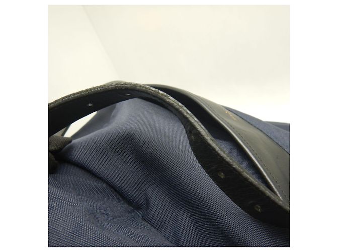 Zaino Yves Saint Laurent in tela e pelle blu navy - vista 16