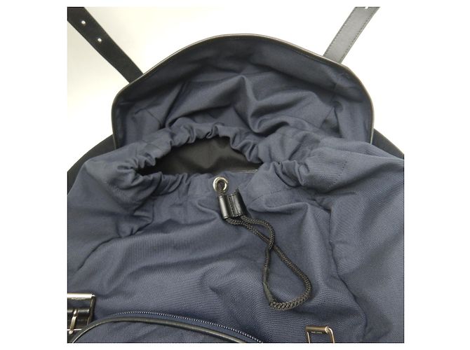 Zaino Yves Saint Laurent in tela e pelle blu navy - vista 18