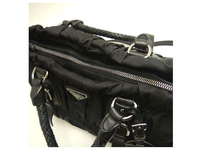 Borsa Prada Gathered BN1407 in Nero - vista 10