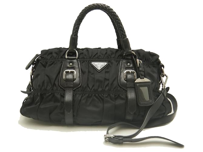 Borsa Prada Gathered BN1407 in Nero - vista 2