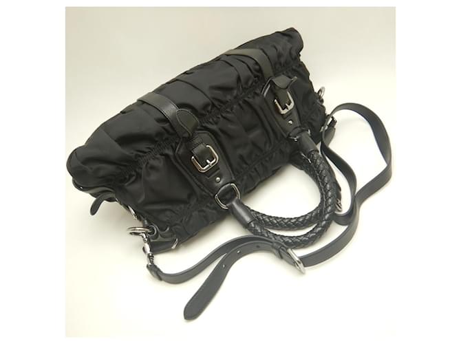 Borsa Prada Gathered BN1407 in Nero - vista 3
