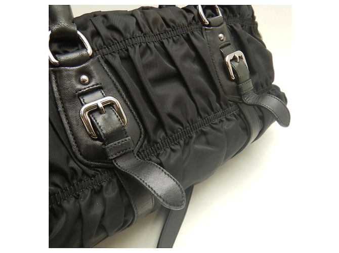Borsa Prada Gathered BN1407 in Nero - vista 5
