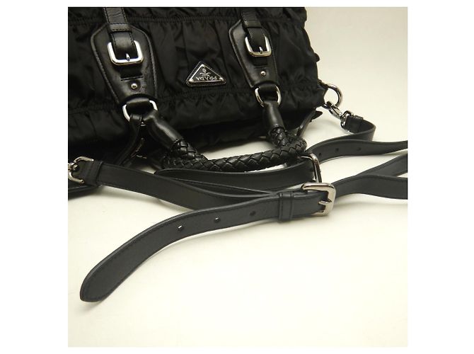 Borsa Prada Gathered BN1407 in Nero - vista 6