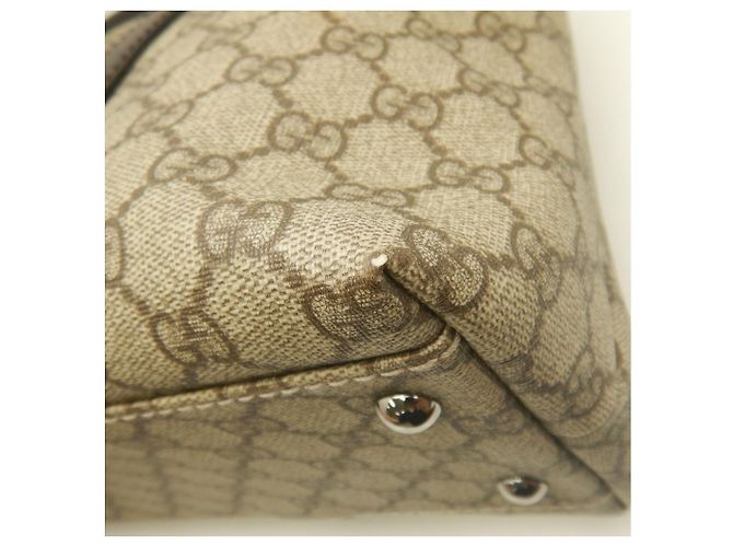 Borsa Tote Gucci in tela GG Supreme e pelle beige - vista 14
