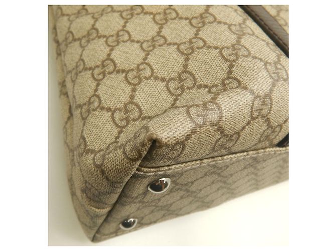 Borsa Tote Gucci in tela GG Supreme e pelle beige - vista 15