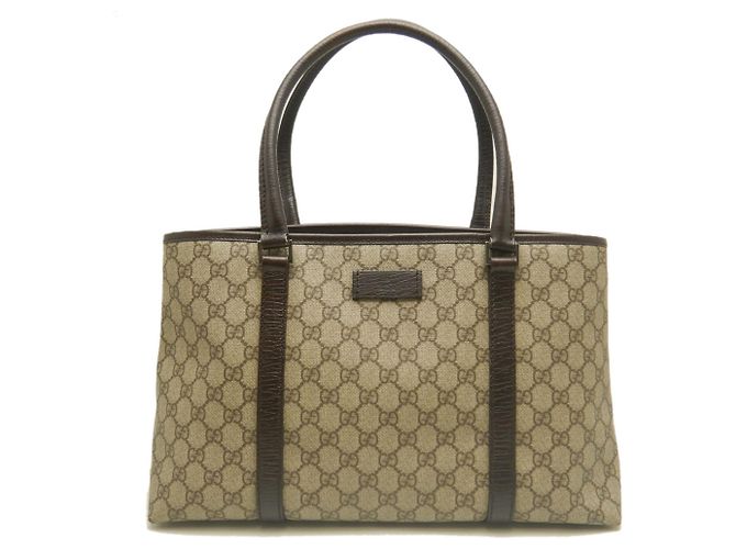 Borsa Tote Gucci in tela GG Supreme e pelle beige - vista 2