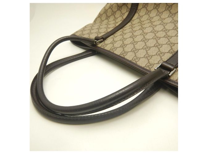 Borsa Tote Gucci in tela GG Supreme e pelle beige - vista 5