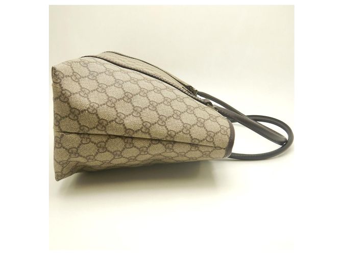Borsa Tote Gucci in tela GG Supreme e pelle beige - vista 6