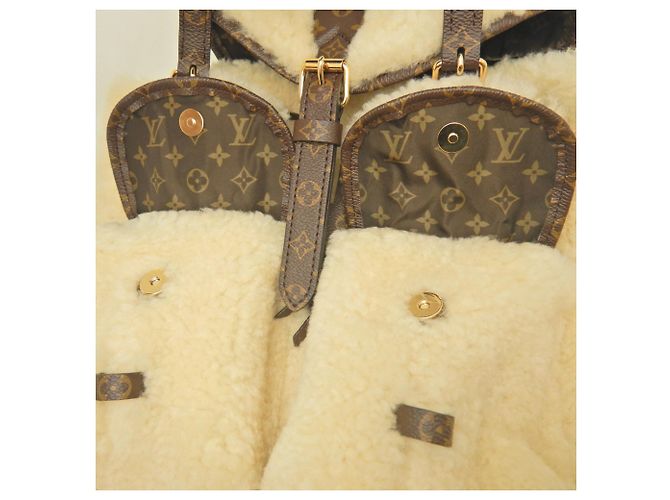 Zaino Louis Vuitton Monogram Shearling LV SKI Crudo - vista 10